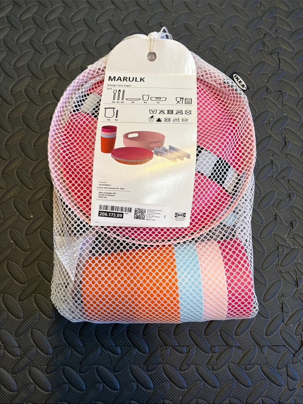 IKEA MARULK Colorful Striped Kids Dinnerware picnic serving Set new